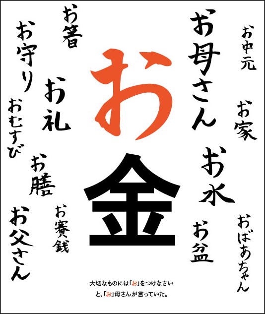 広告デザイン科１年　波多野圭映大切なものには「お」をつける。