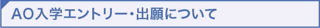 AO入学エントリー・出願について